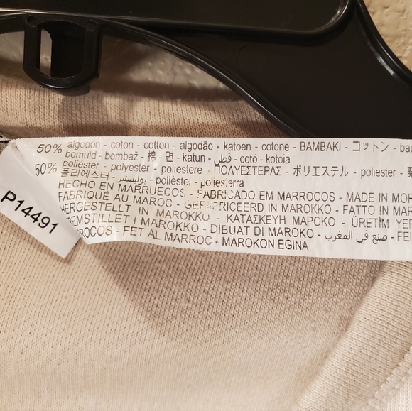 Zara Cropped Shrug Style Pullover Top in Tan/ Arm Warmers - Picture 7 of 7